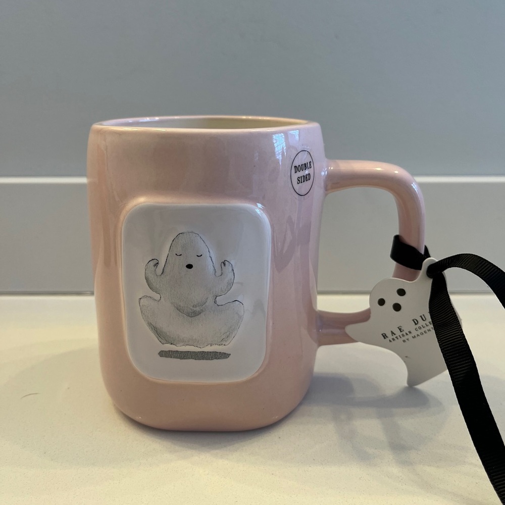 Rae Dunn Pink Ghost Mug NWT